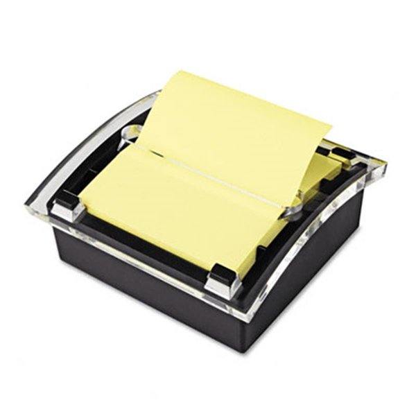 Upgrade7 Pop-up Notes  Clear Top Pop-up Note Dispenser for 3 x 3 Self-Stick Notes- Black UP40341